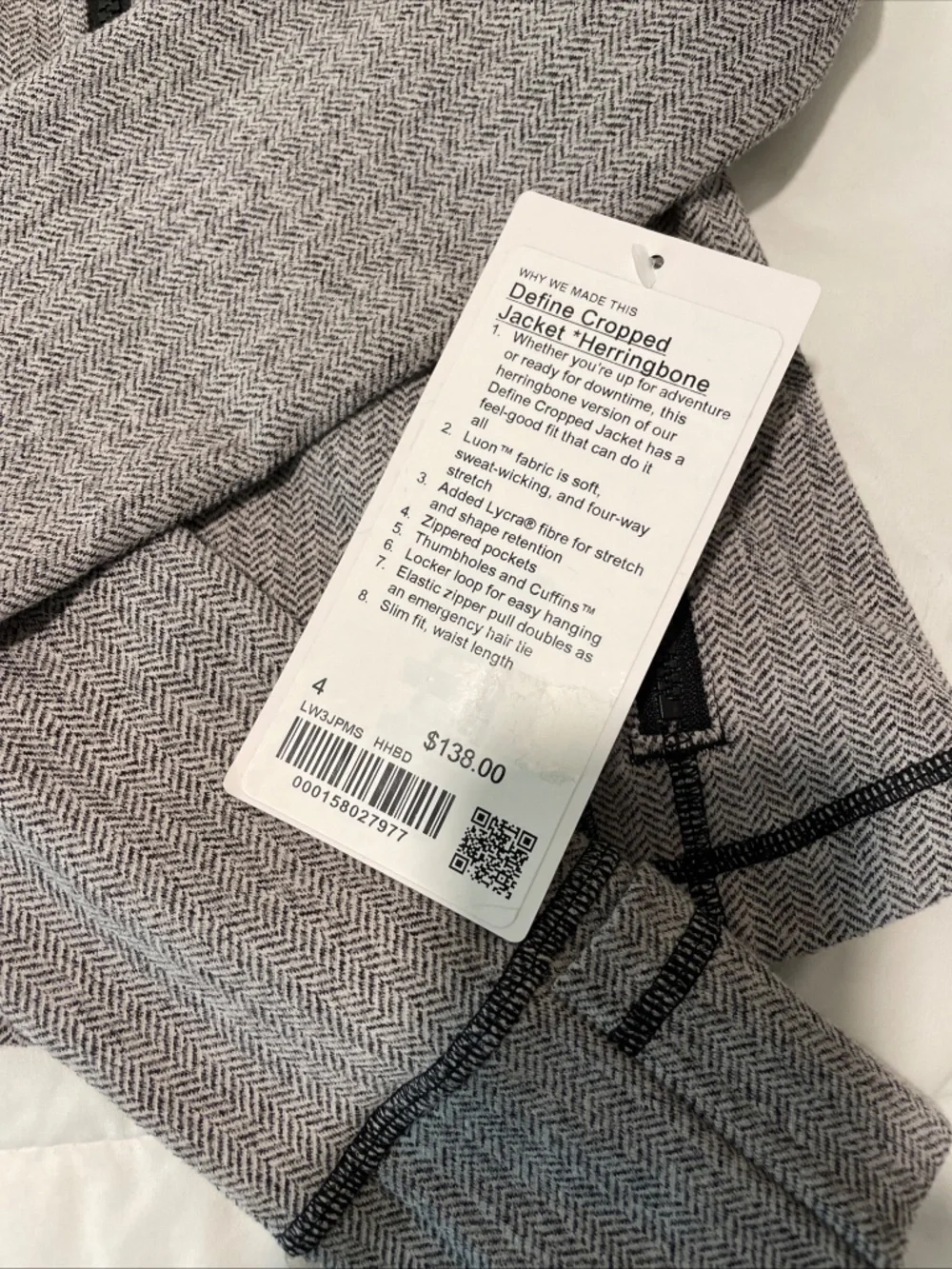 Lululemon Define Cropped Jacket Herringbone Size 4 - Picture 6 of 13